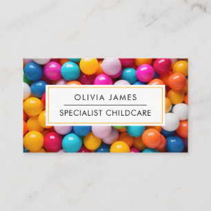 Multicolor Balls Childcare Babysitter Day care Business Card