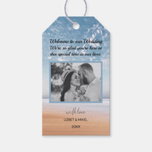 Multicolor Beach Scene Personalized Photo Gift Tags
