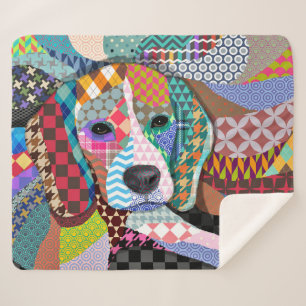 Multicolor Beagle Dog 161 Sherpa Blanket