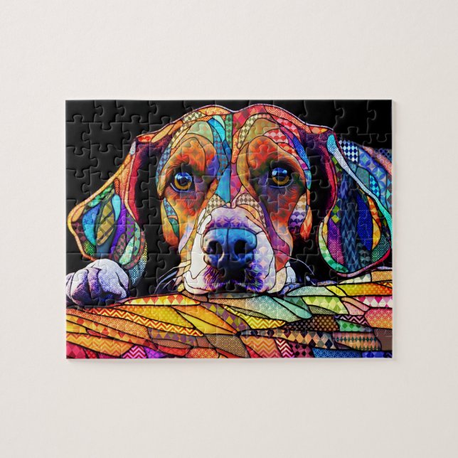 Multicolor Beagle Dog 178 Jigsaw Puzzle (Horizontal)