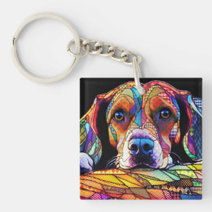 Multicolor Beagle Dog 178 Key Ring