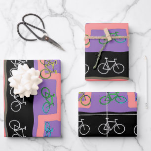Multicolor Bicycles Wrapping Paper Sheet