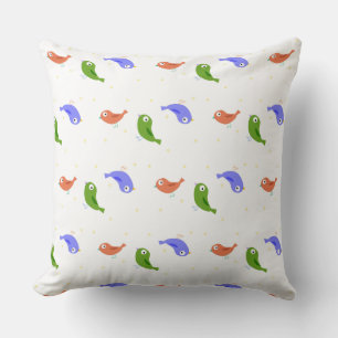 Multicolor birds cushion