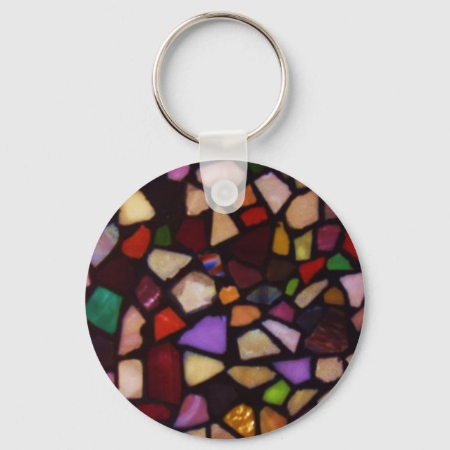 Multicolor Black Mosaic Key Ring (Front)