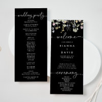 Multicolor Boho Fall Floral Wedding Program