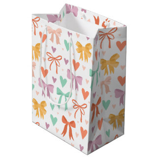 Multicolor Bows & Hearts Gift  Medium Gift Bag