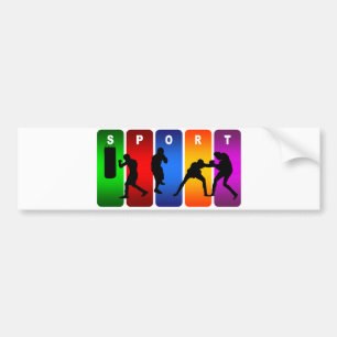 Multicolor Boxing Emblem Bumper Sticker