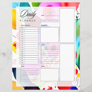 Multicolor bright floral daily planner