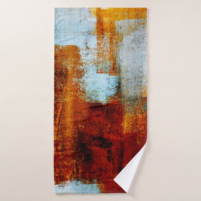 Multicolor brush strokes in oil structure. Grunge  Bath Towel (Bath Towel)