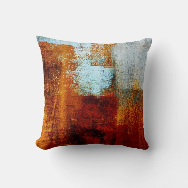 Multicolor brush strokes in oil structure. Grunge  Cushion (Front)