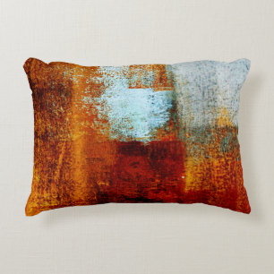 Multicolor brush strokes in oil structure. Grunge Decorative Cushion