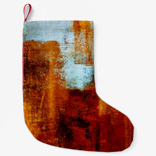 Multicolor brush strokes in oil structure. Grunge  Small Christmas Stocking