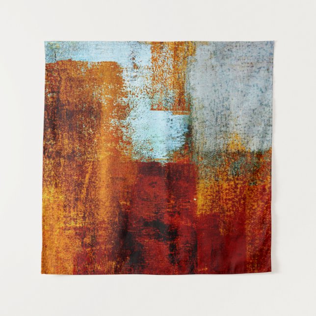 Multicolor brush strokes in oil structure. Grunge  Tapestry (Front)