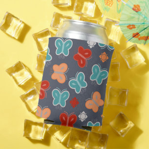 Multicolor Butterfly Can Cooler