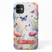 Multicolor Butterfly & Flowers iPhone / iPad case