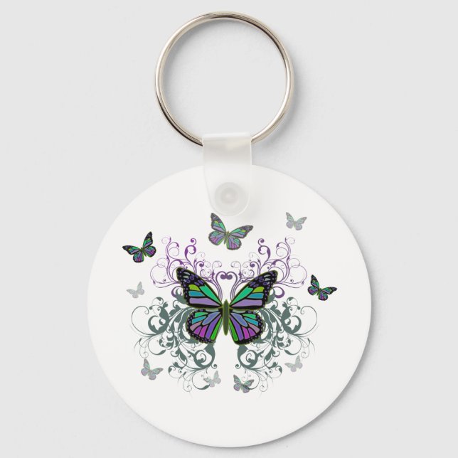 MultiColor Butterfly Key Ring (Front)