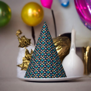 Multicolor Cars Cartoon  Party Hat