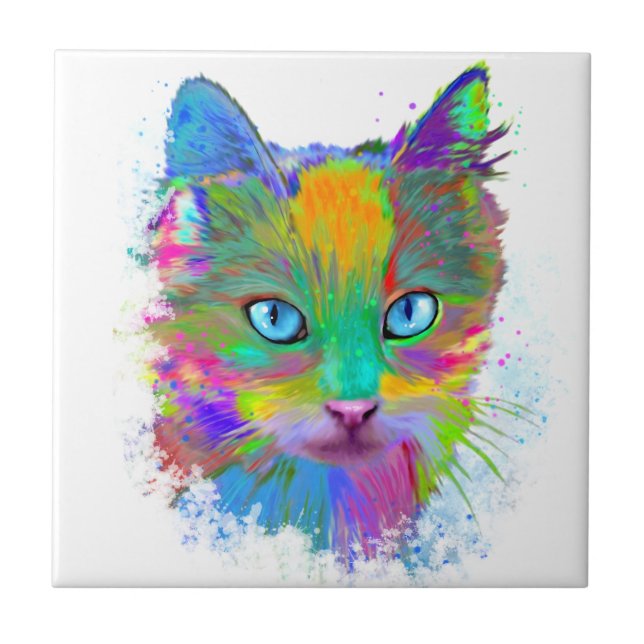 Multicolor Cat 688 Tile (Front)