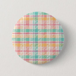 Multicolor Chequered Plaid 6 Cm Round Badge