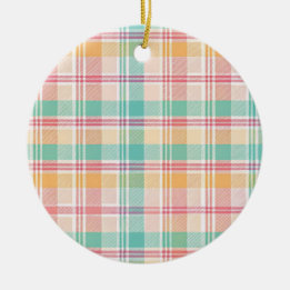 Multicolor Chequered Plaid Ceramic Tree Decoration