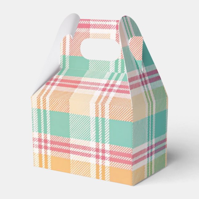 Multicolor Chequered Plaid Favour Box (Back Side)