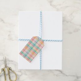 Multicolor Chequered Plaid Gift Tags