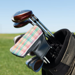 Multicolor Chequered Plaid Golf Head Cover