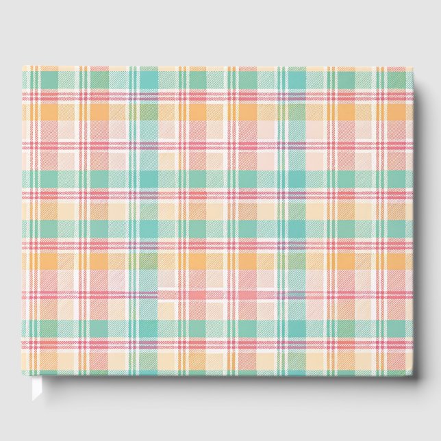 Multicolor Chequered Plaid Guest Book (Front)