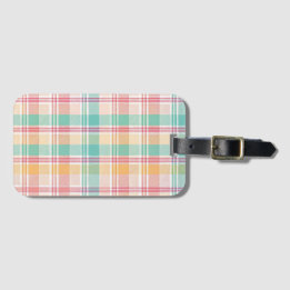 Multicolor Chequered Plaid Luggage Tag