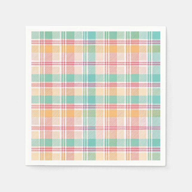 Multicolor Chequered Plaid Napkin (Front)