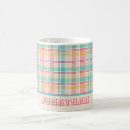 Multicolor Chequered Plaid Personalised Coffee Mug