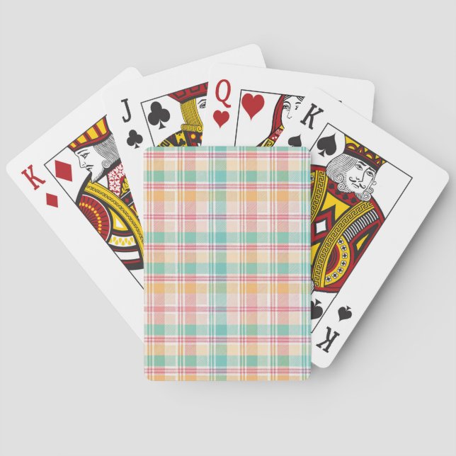Multicolor Chequered Plaid Playing Cards (Back)