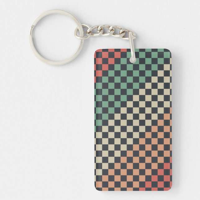 Multicolor Chequered Style Key Ring (Front)