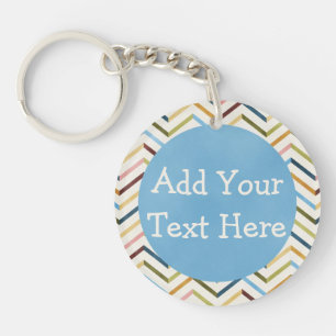MultiColor Chevron Custom Circle Keychain