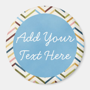 MultiColor Chevron Custom Round Magnet