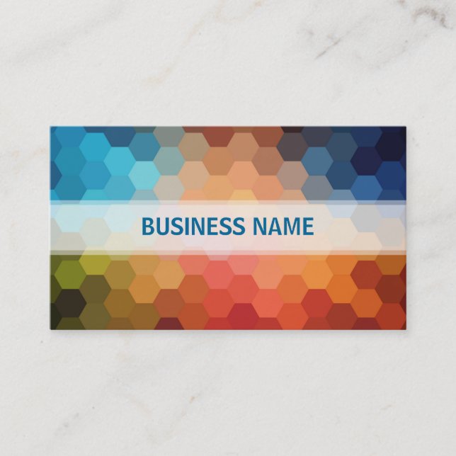 Multicolor Chevron Hexagonal Pattern 3 Business Card (Front)