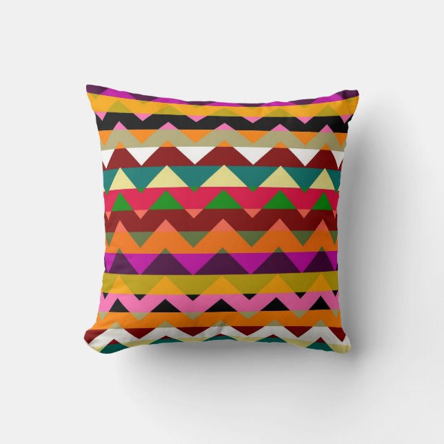 Multicolor Chevron Zigzag Stripe Pattern 11 Cushion (Front)
