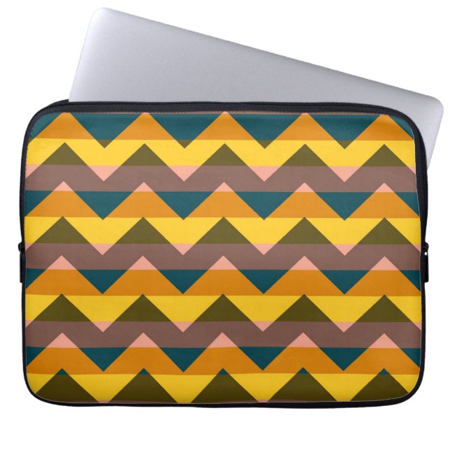 Multicolor Chevron Zigzag Stripe Pattern 18 Laptop Sleeve (Front)