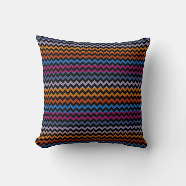 Multicolor Chevron Zigzag Stripe Pattern 20 Cushion (Front)