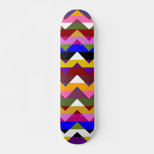 Multicolor Chevron Zigzag Stripe Pattern 2 Skateboard