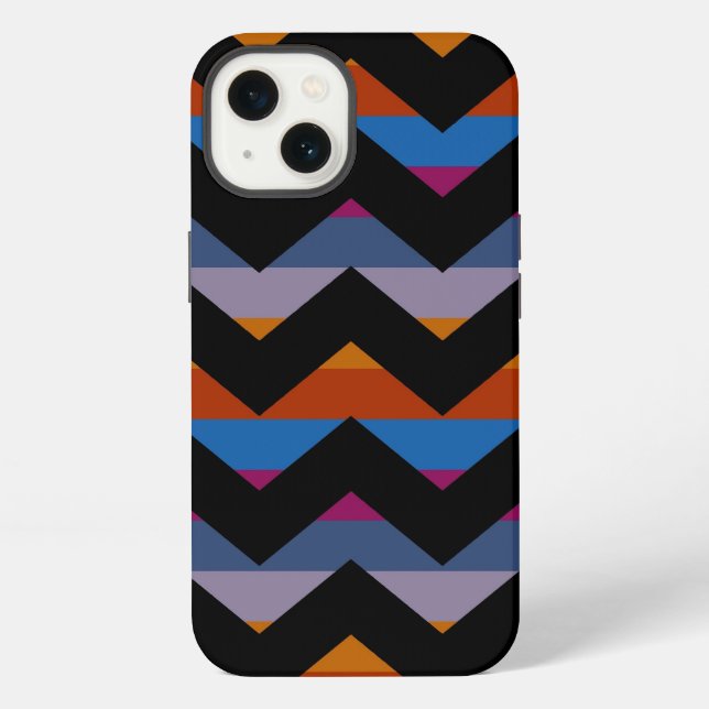 Multicolor Chevron Zigzag Stripe Pattern iPhone Case (Back)