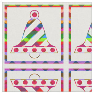Multicolor Christmas Bells Fabric
