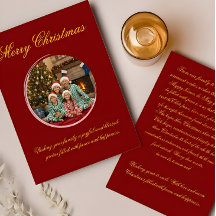 Multicolor Christmas Greeting Card with Family Mes