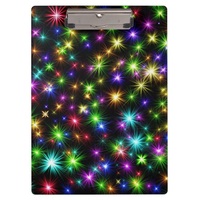 Multicolor Christmas Star Rays-57191 Clipboard (Front)
