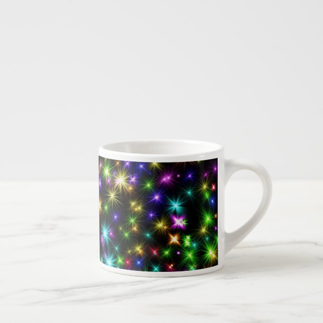 Multicolor Christmas Star Rays-57191 Espresso Cup (Right)