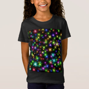 Multicolor Christmas Star Rays-57191 T-Shirt