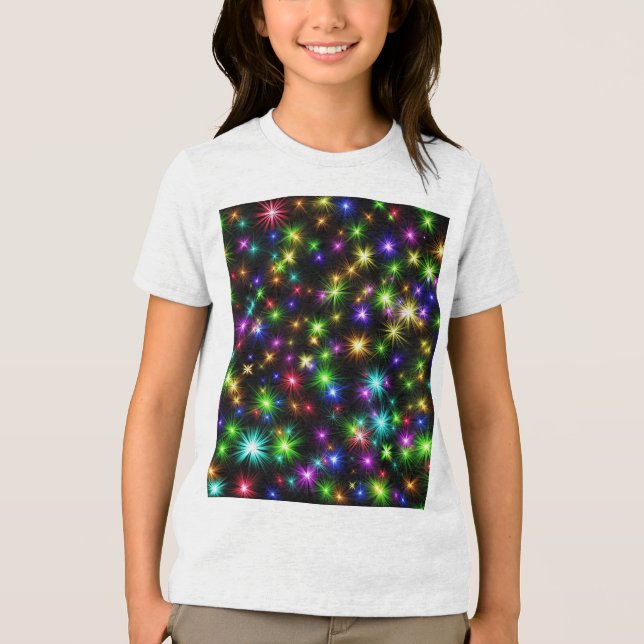 Multicolor Christmas Star Rays-57191 Tri-Blend Shirt (Front)