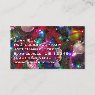 Multicolor Christmas Tree Colourful Holiday Business Card