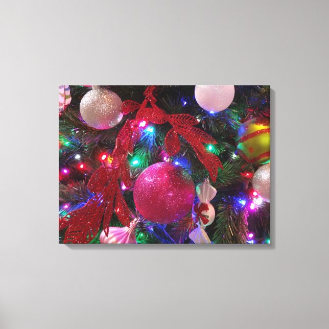 Multicolor Christmas Tree Colourful Holiday Canvas Print (Front)