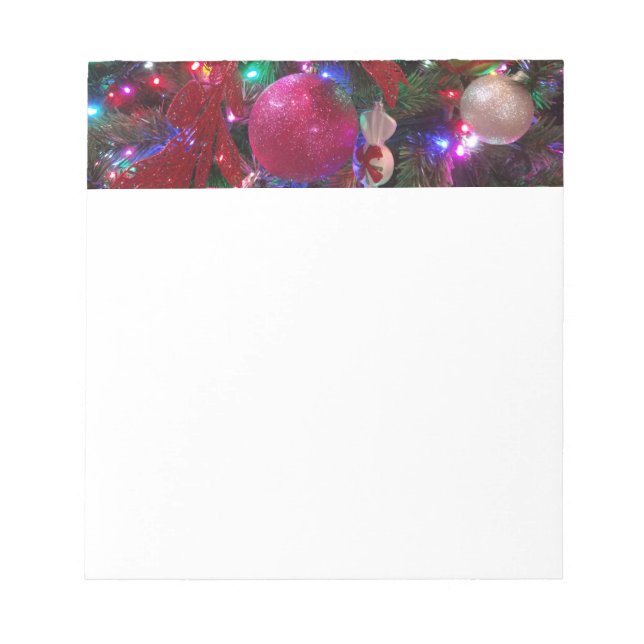 Multicolor Christmas Tree Colourful Holiday Notepad (Front)